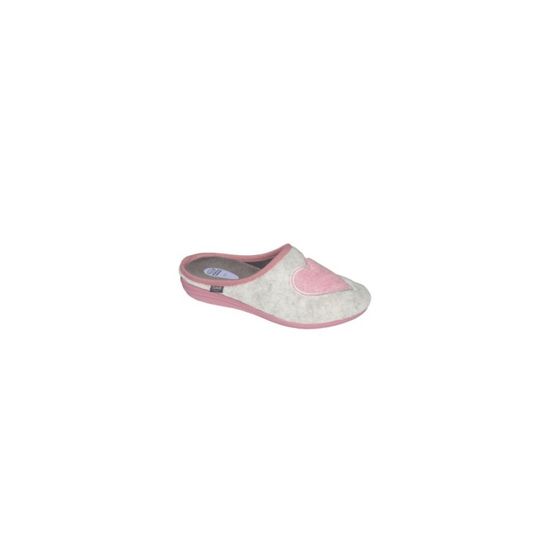 Creamy Heart Felt L Grey/pin36