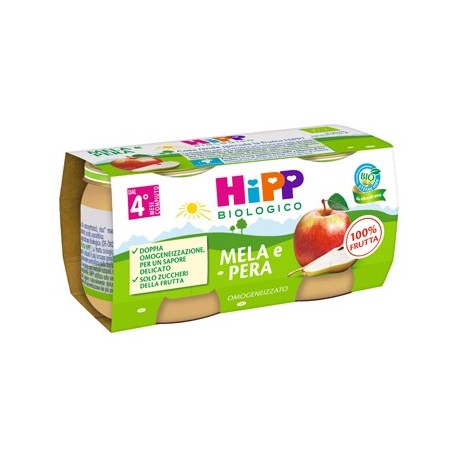 Hipp Omog Mela/pera 2x80g