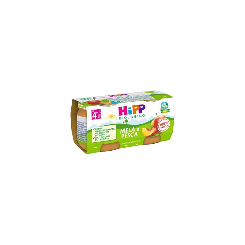 Hipp Bio Omog Mela/pesca 2x80g