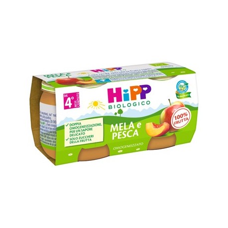 Hipp Bio Omog Mela/pesca 2x80g