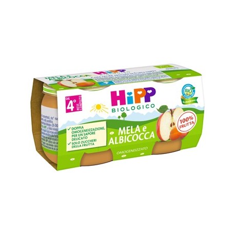 Hipp Bio Omog Alb/mela 2x80g