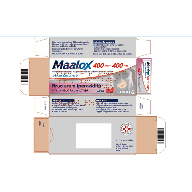 Maalox*s/z 30cpr Mast400+400mg